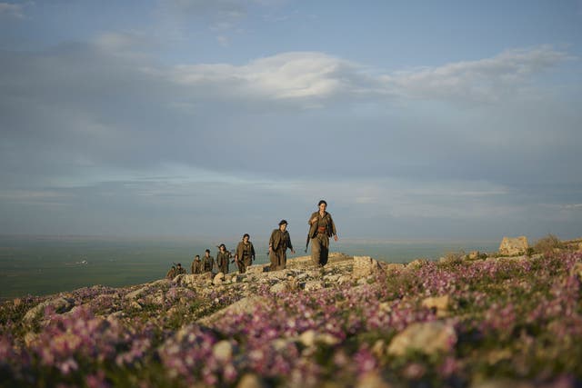 Kurds on patrol in the Makhmour district of Iraqi Kurdistan