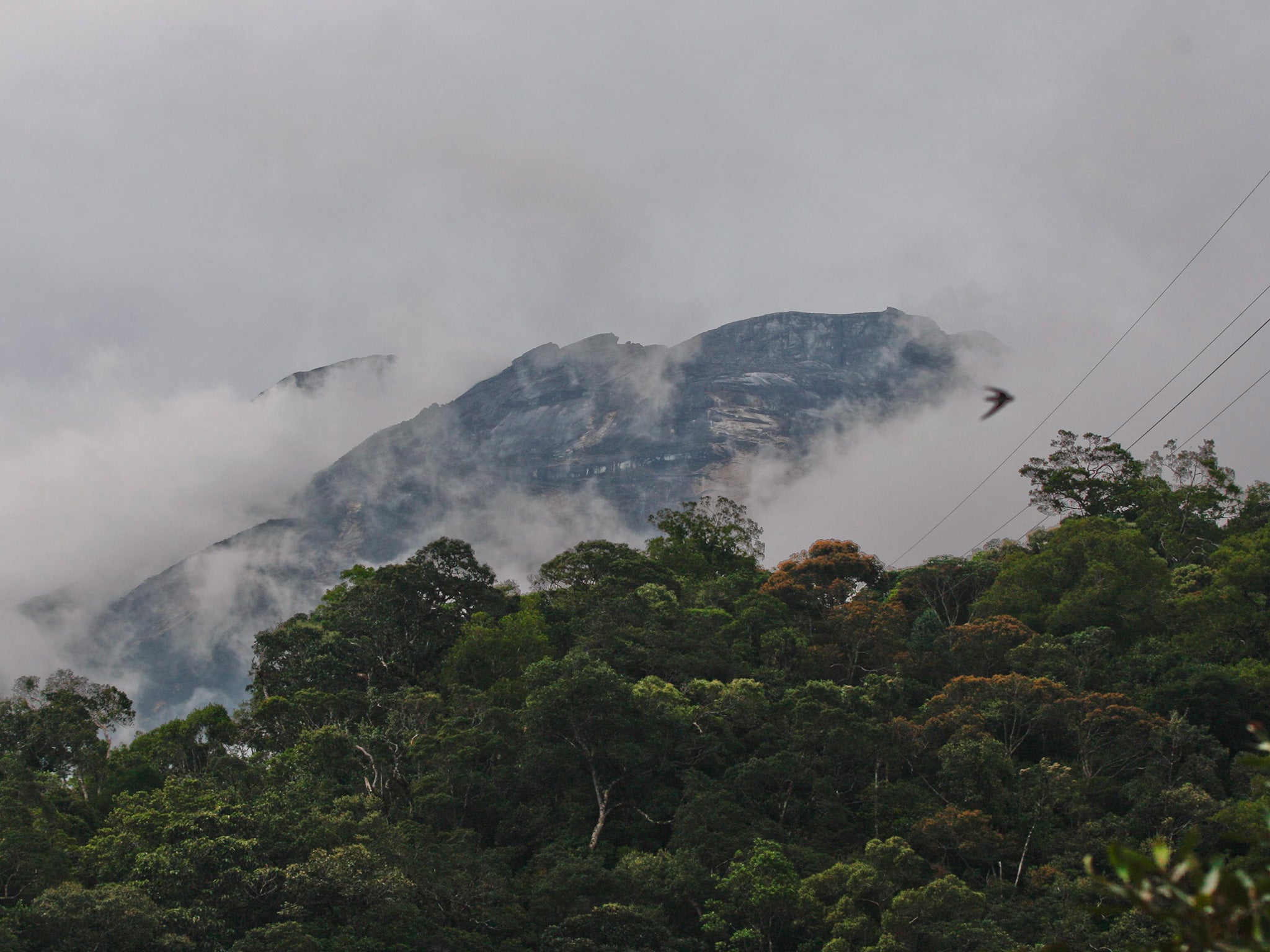 Mount Kinabalu during a rescue mission after an earthquake near the peak claimed at least 11 lives