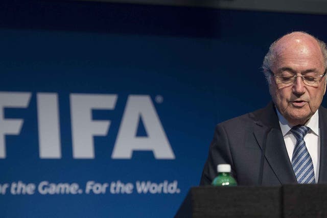 Sepp Blatter during his resignation address