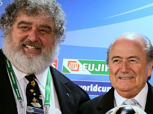 Chuck Blazer (left) before his fall from grace alongside Sepp Blatter, before his