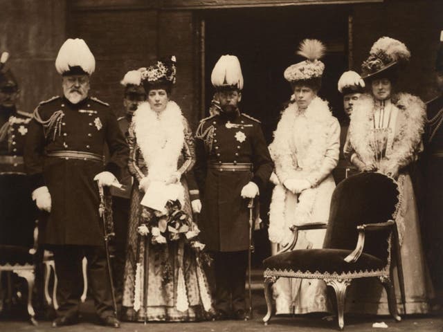 King Edward VII, far left, and family in 1908