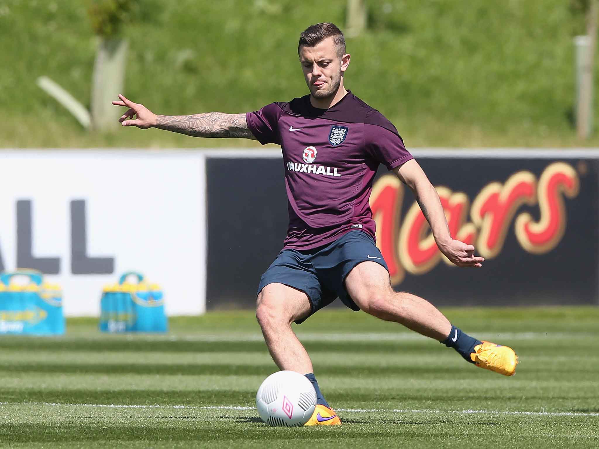 Jack Wilshere in training for England