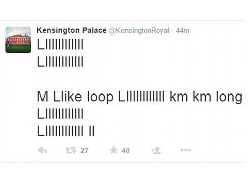 The unusual tweet from the @KensingtonRoyal account was deleted soon after it had been posted