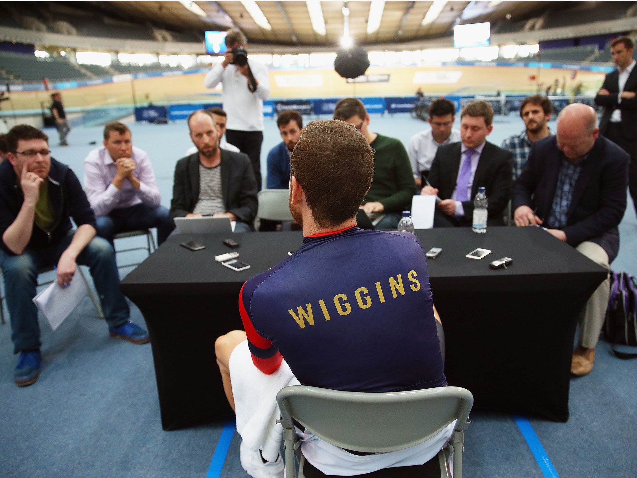 Bradley Wiggins talks to the media ahead of his attempt
