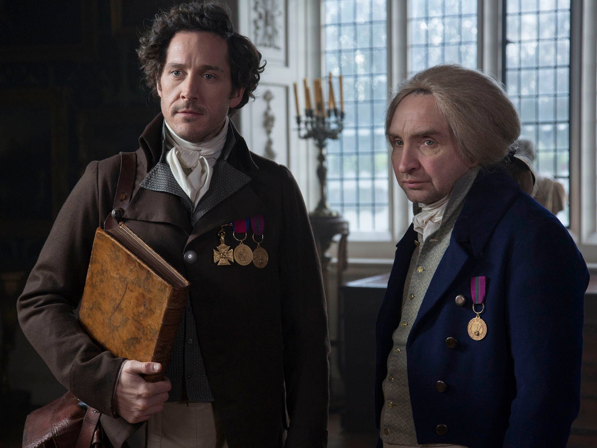 Bertie Carvel as Jonathan Strange and Eddie Marsan as Mr Norrell in BBC drama Jonathan Strange & Mr Norrell