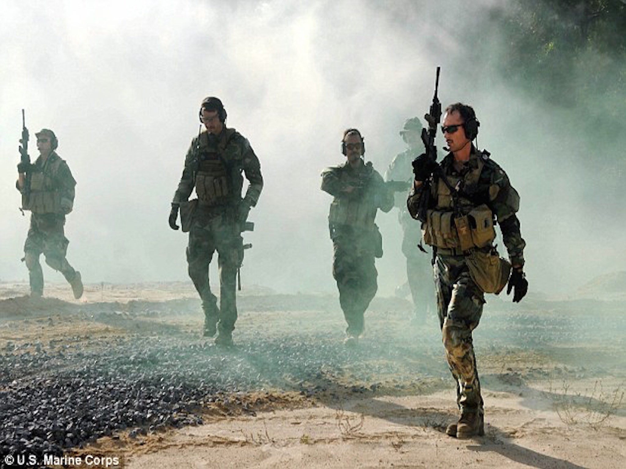 Navy SEAL operators during a training exercise in the US