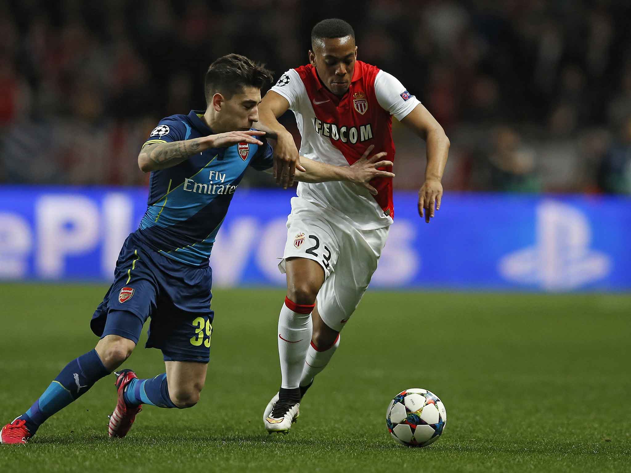 Martial assisted one of Monaco's goals in their 3-1 win over Arsenal