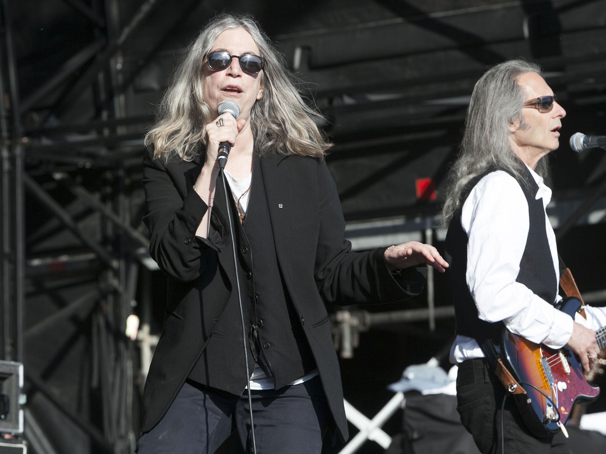 Punk legend Patti Smith performing at Field Day in Victoria Park