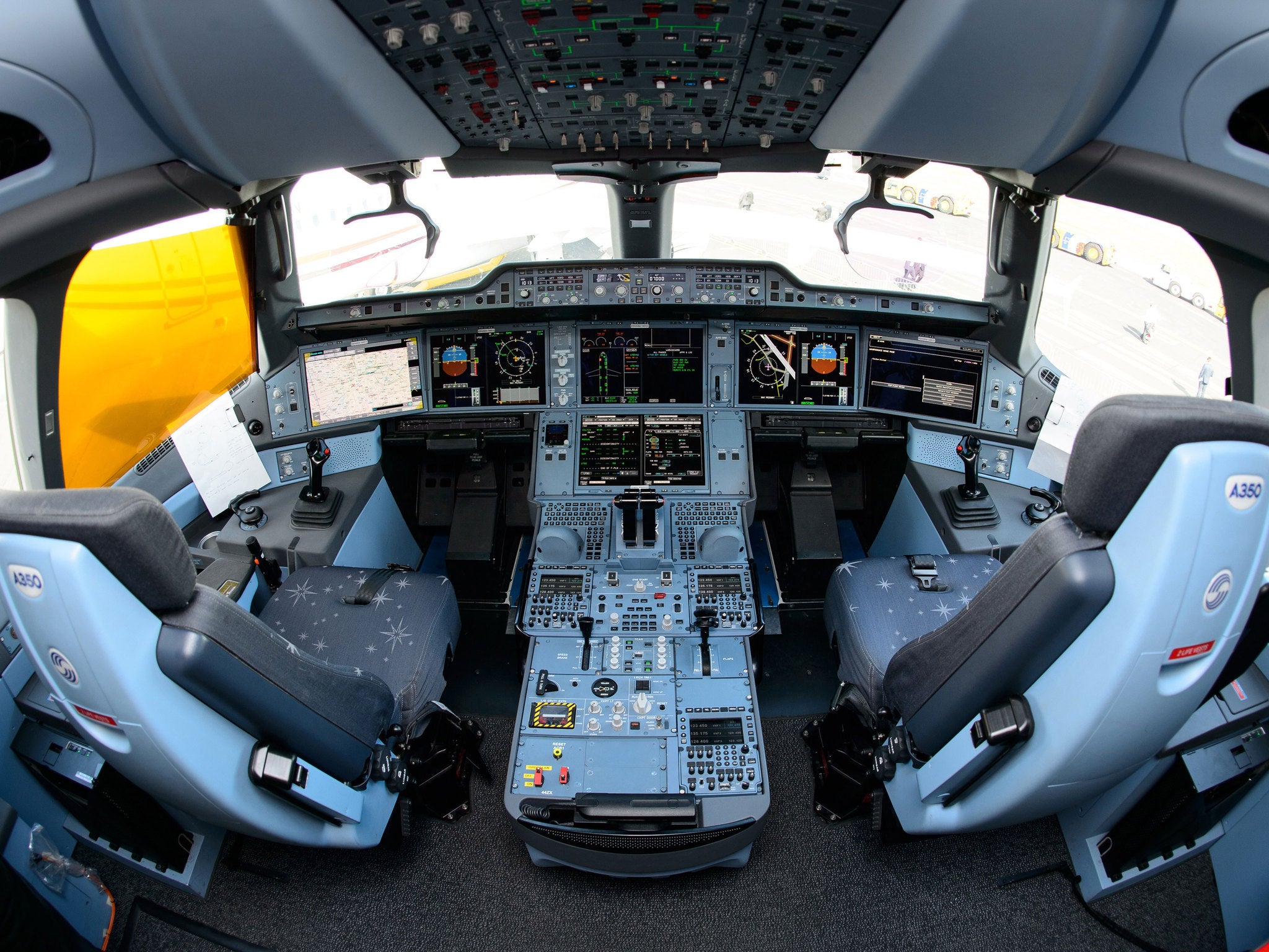 Interior view of a flight deck