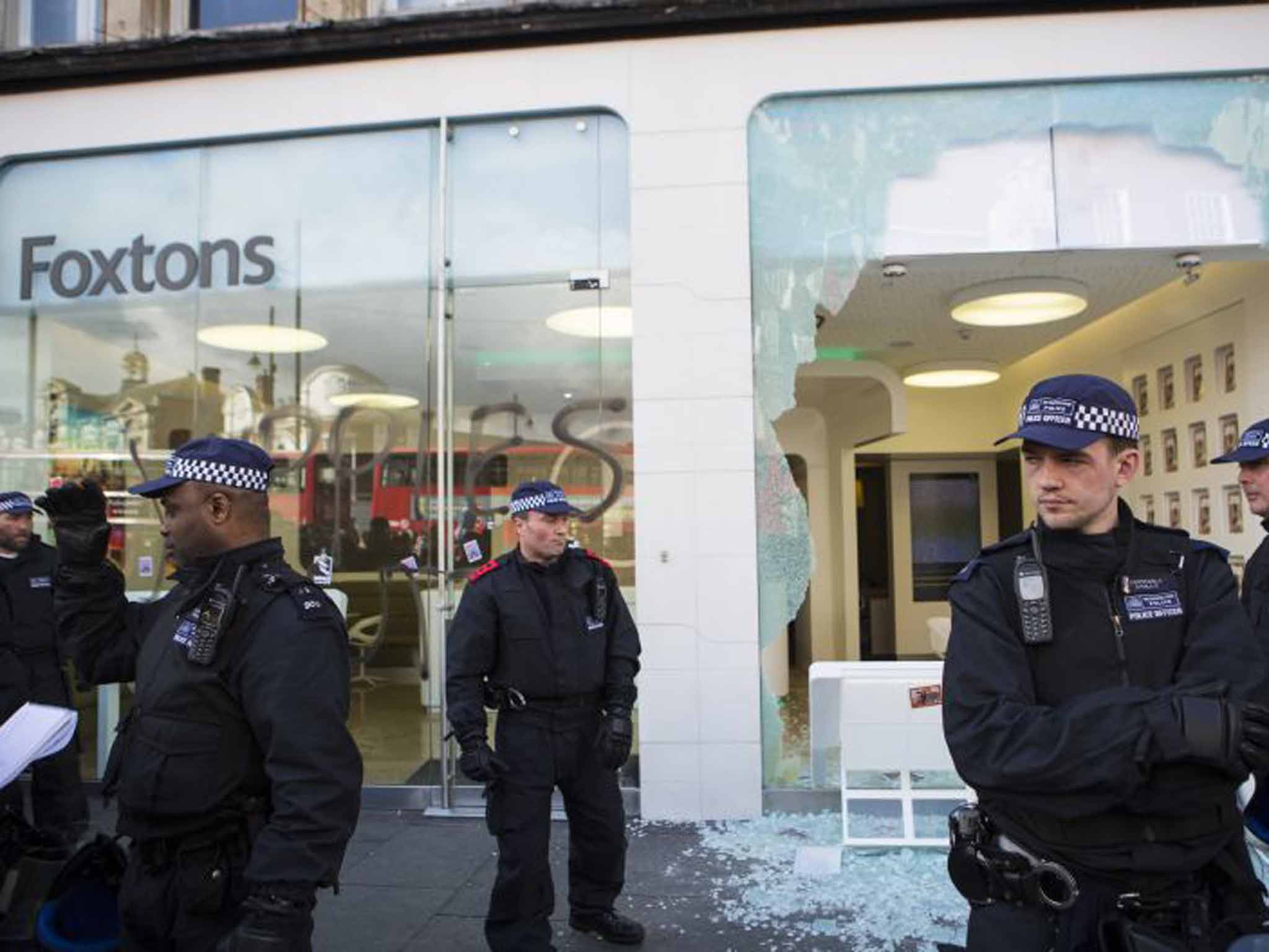 Backlash: the Brixton, south London, branch of Foxtons was attacked in April