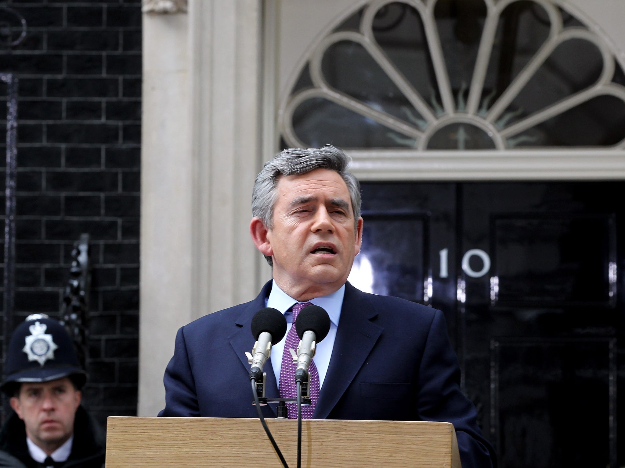 Gordon Brown was unfairly accused of clinging to office in 2010 after being rejected by the electors