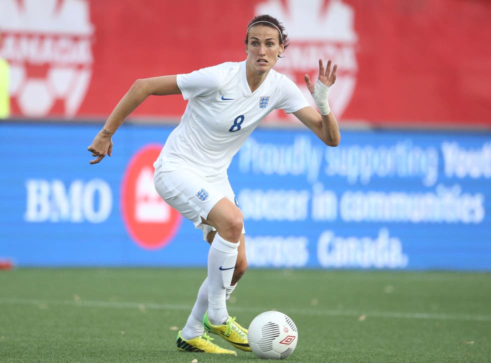 <p>Jill Scott in action for England</p>