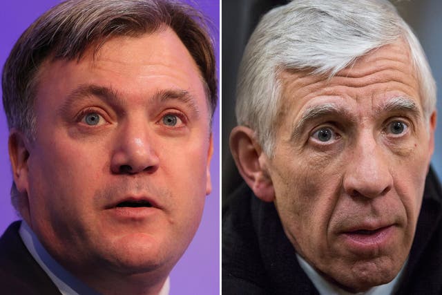 Ed Balls, left, and Jack Straw have both been omitted from the peerage list