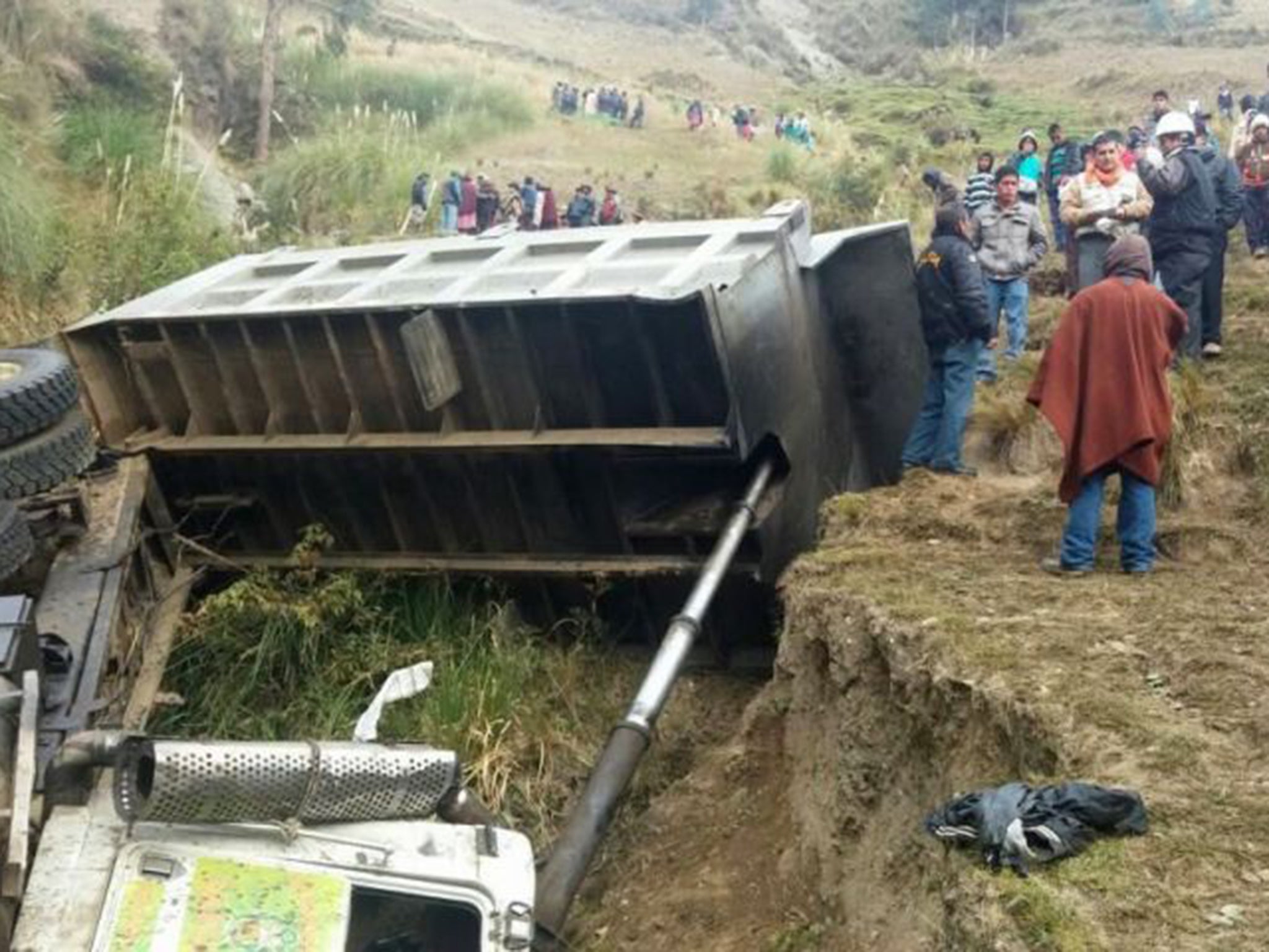The truck - that was carrying children, parents and teachers to a school - toppled down a 100 metre high cliff, killing 17 and injuring a further 54