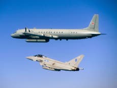 Two Russian military aircraft intercepted by RAF Typhoons over the Baltic Sea 
