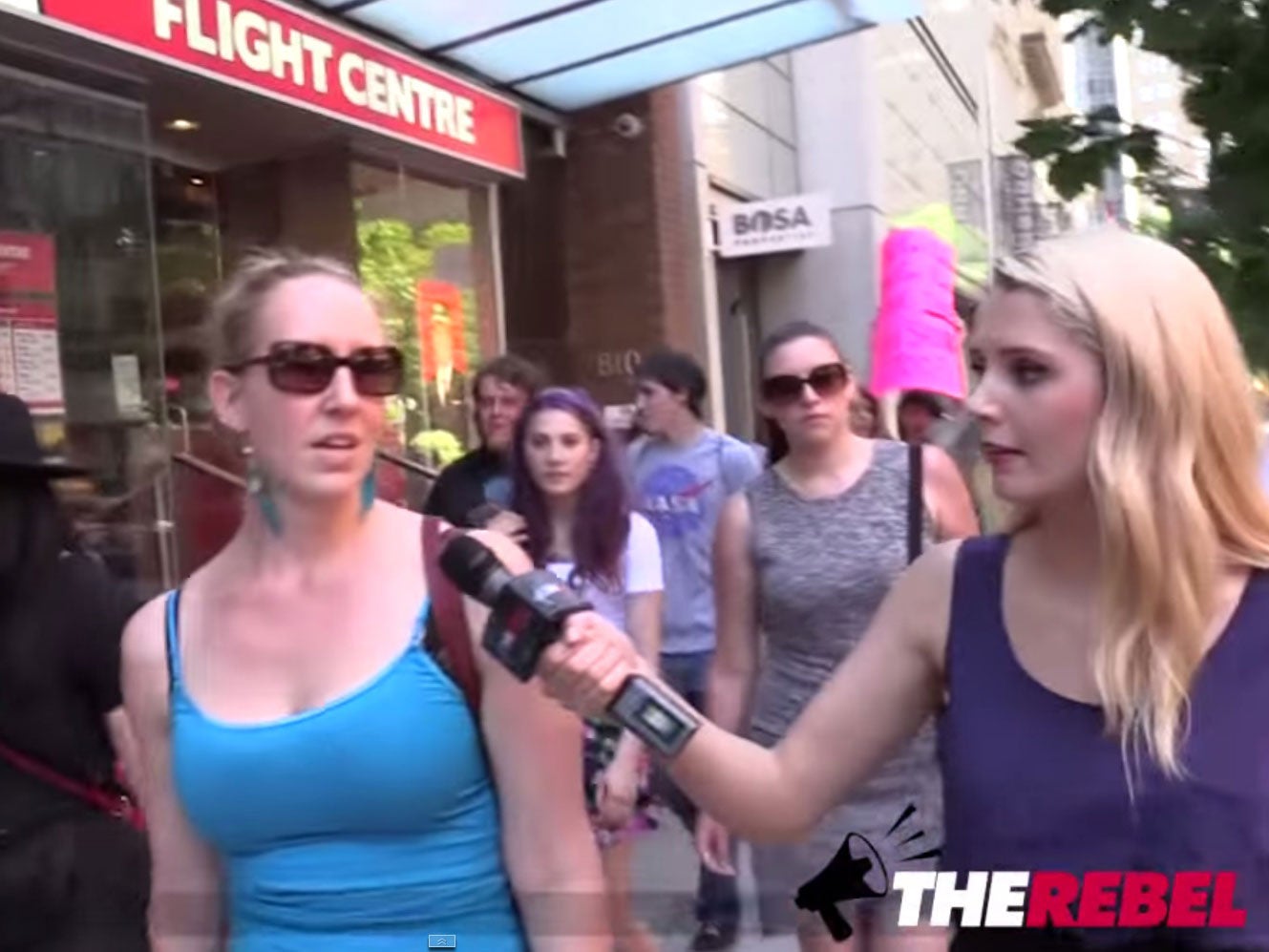 The reporter claims she got into a "huge confrontation" with those involved