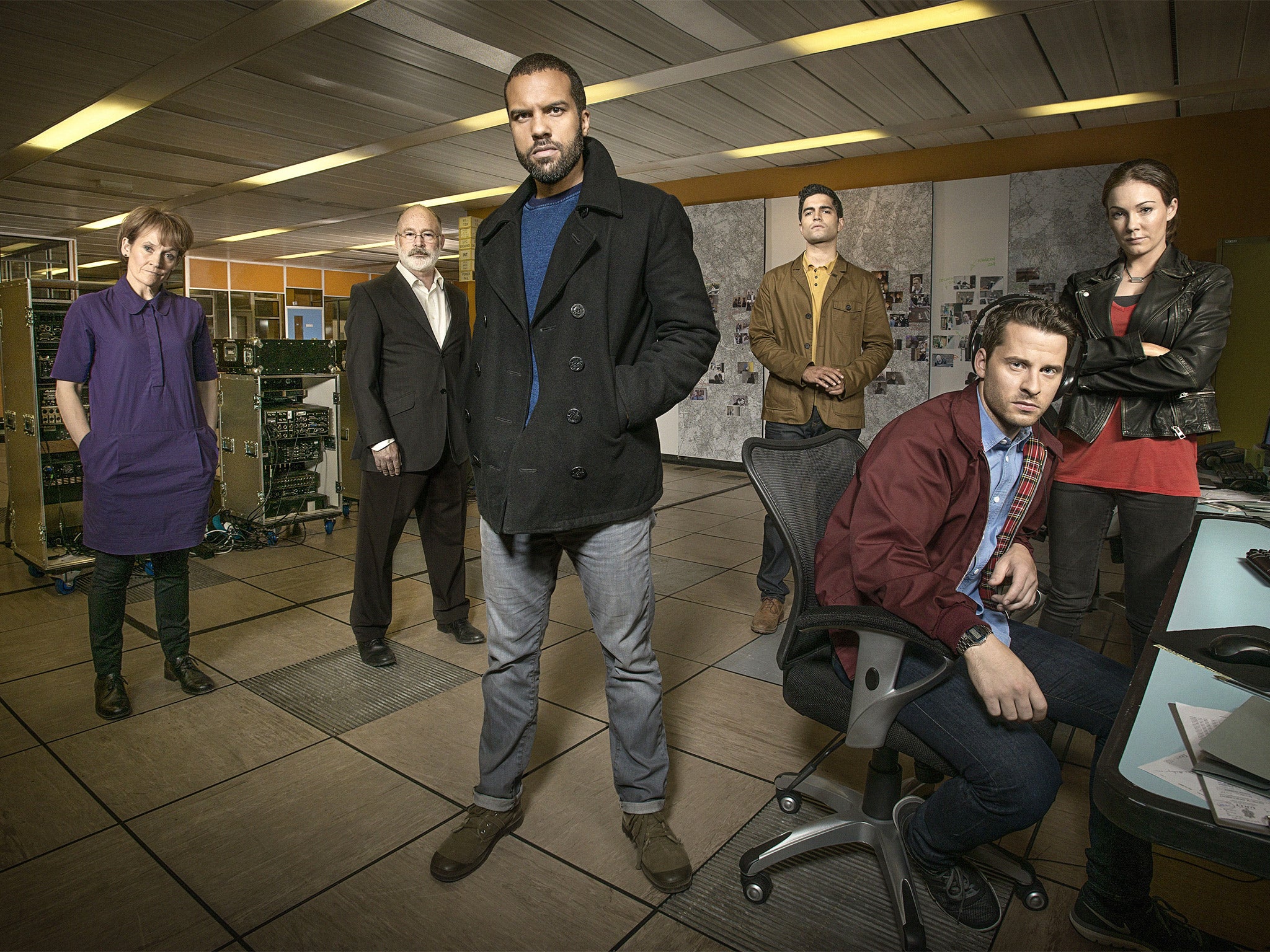 Suspicious minds: O-T Fagbenle (centre) in ‘The Interceptor’