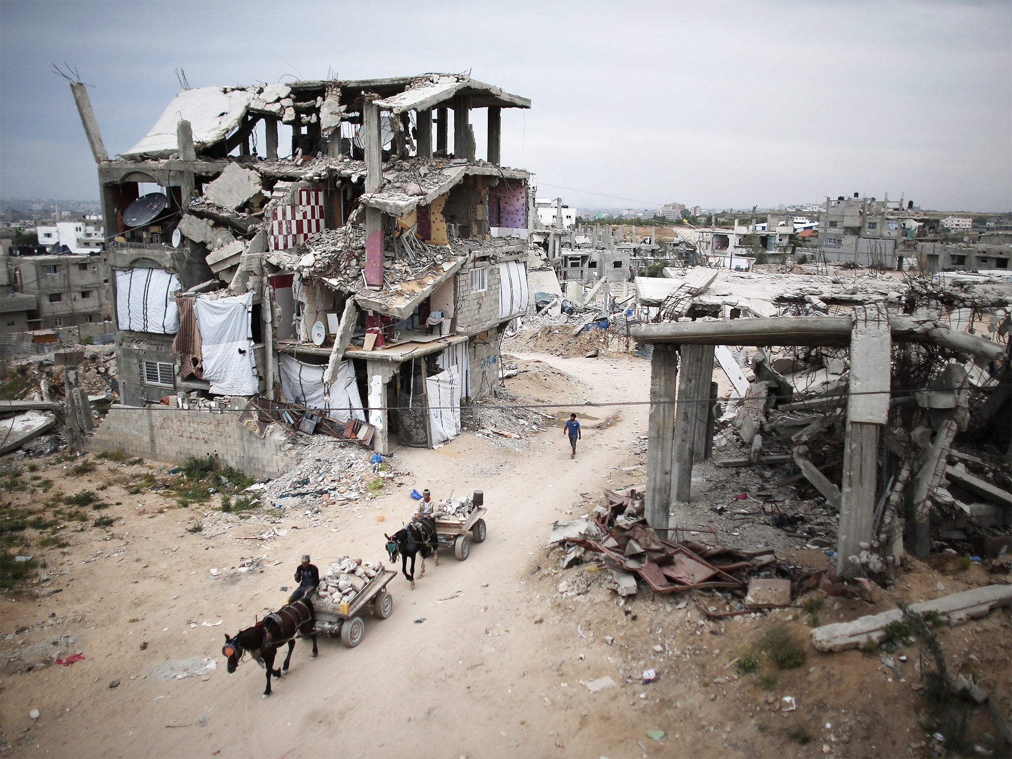 Parts of eastern Gaza are still in ruins, over a year on from the 50-day war (Getty)