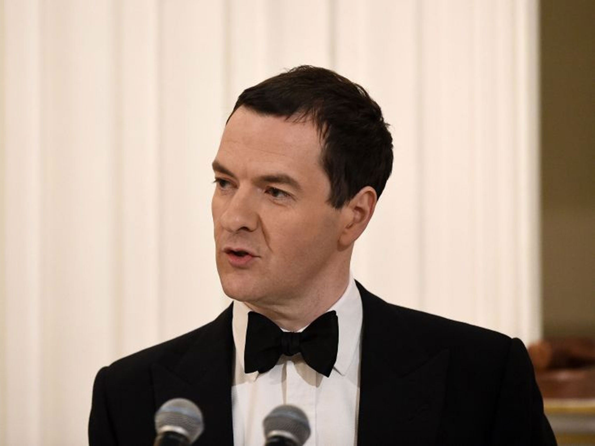 Chancellor of the Exchequer George Osborne speaks during the Lord Mayor's Dinner to the Bankers and Merchants of the City of London at The Mansion House