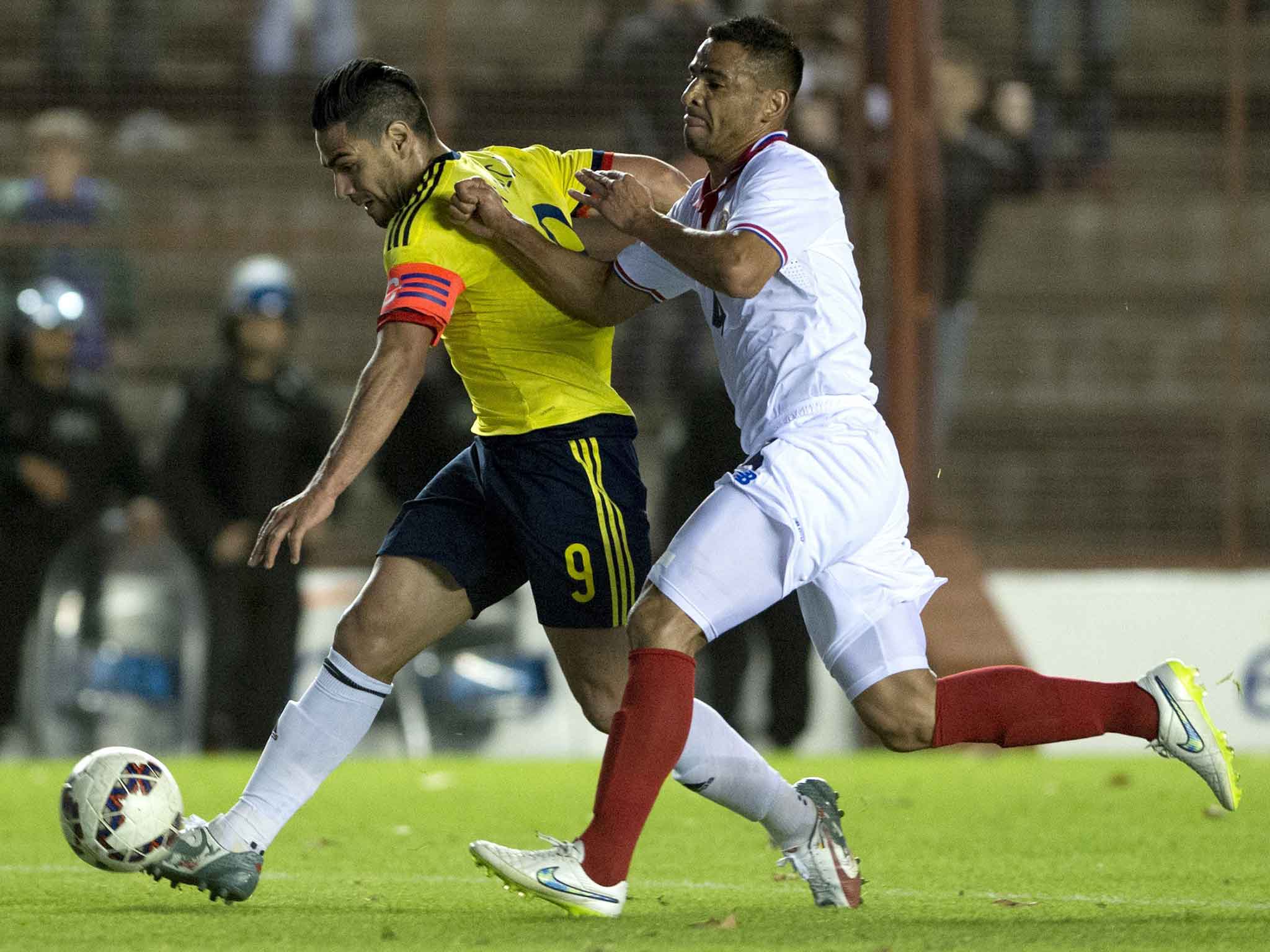 Radamel Falcao in action for Colombia against Costa Rica