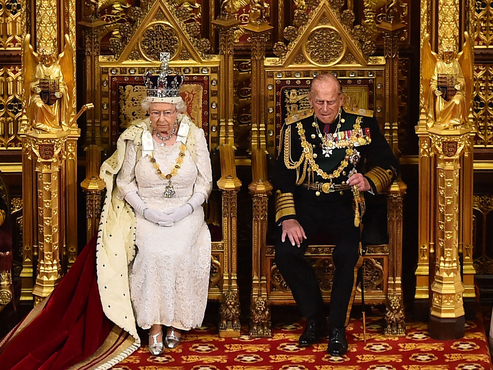 The Queen and the Duke of Edinburgh at the State Opening of Parliament