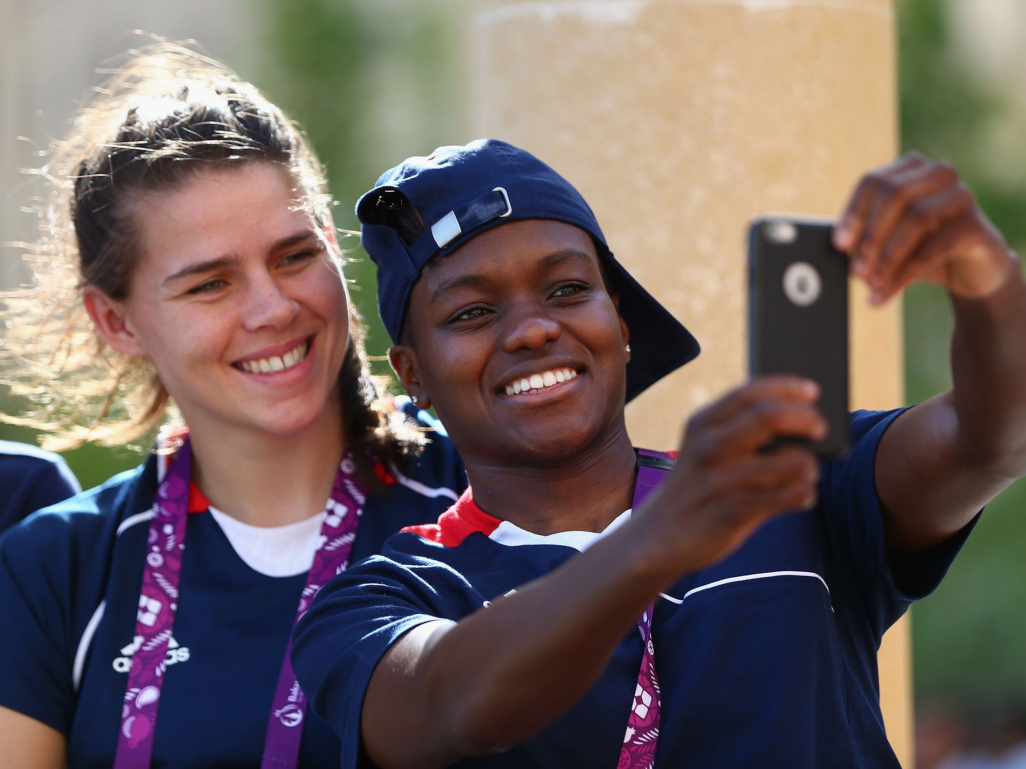 Nicola Adams takes a selfie alongside her GB team-mate Savannah Marshall