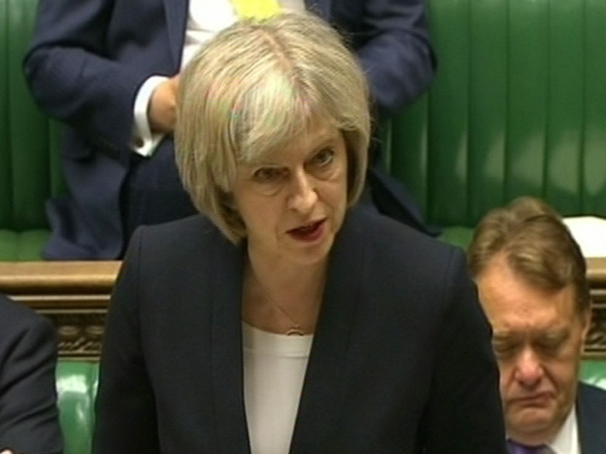 Theresa May speaking in the Commons