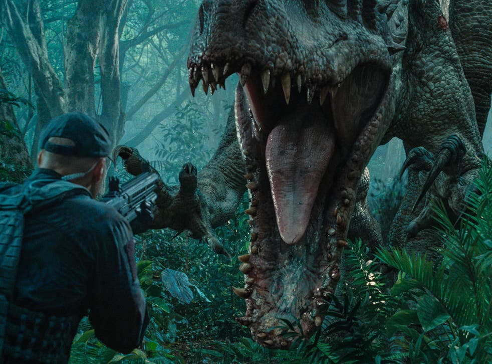 Basic instincts: Indomius Rex launches an attack in ‘Jurassic World’