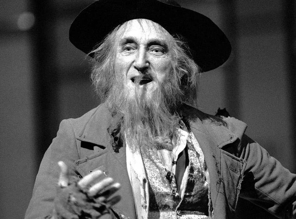 Moody in his best known role as Fagin, on stage in 1985