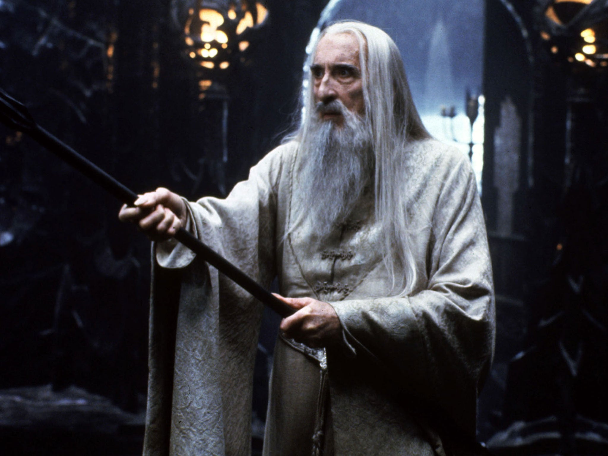 Christopher Lee as Saruman in 'The Lord of the Rings'