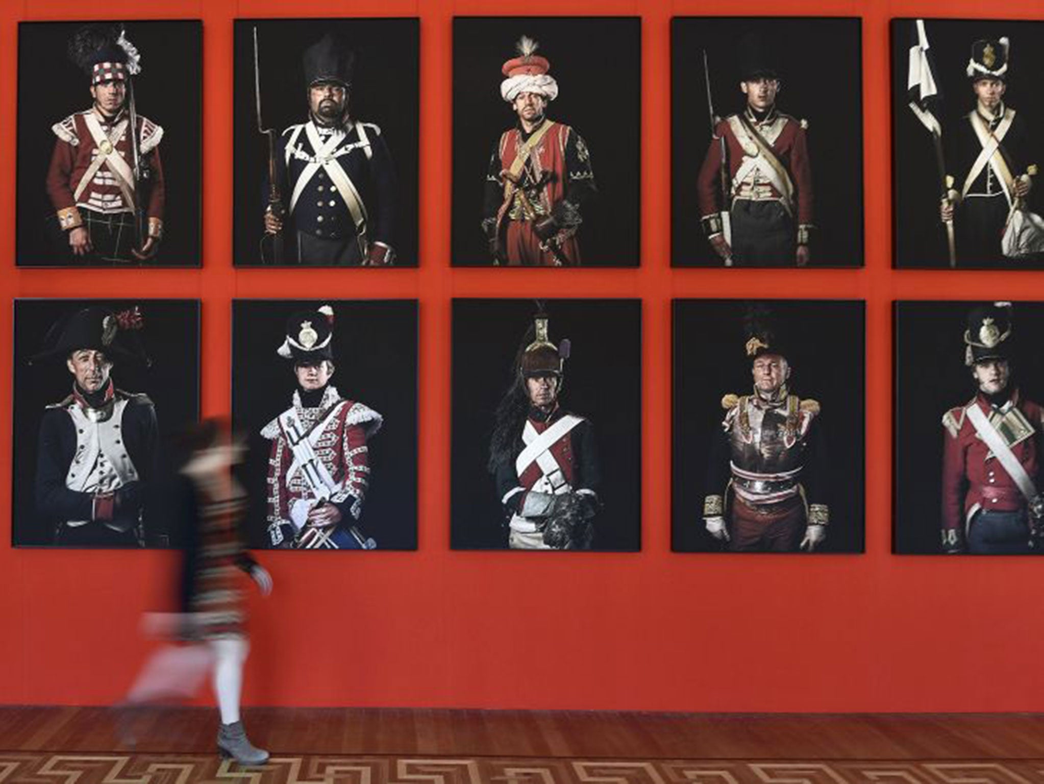 Photographs by Sam Faulkner of re-enactors in ‘Unseen Waterloo’ at Somerset House, London, until 31 August
