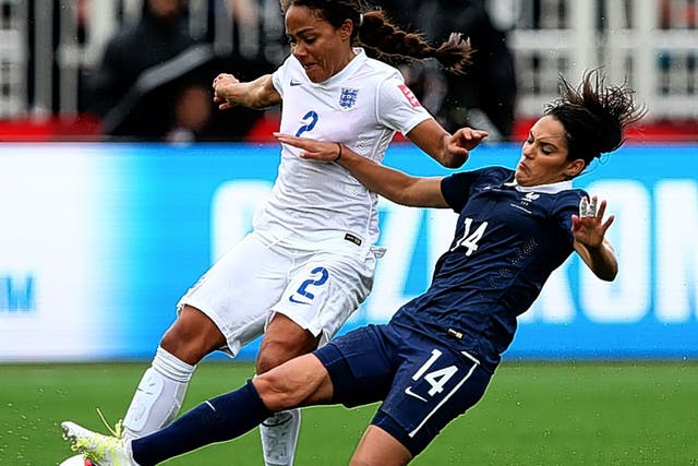 Our manager, Mark Sampson, had a game plan to try to nullify the threat of key French player Louisa Nécib (right) in our opening game of the World Cup 
