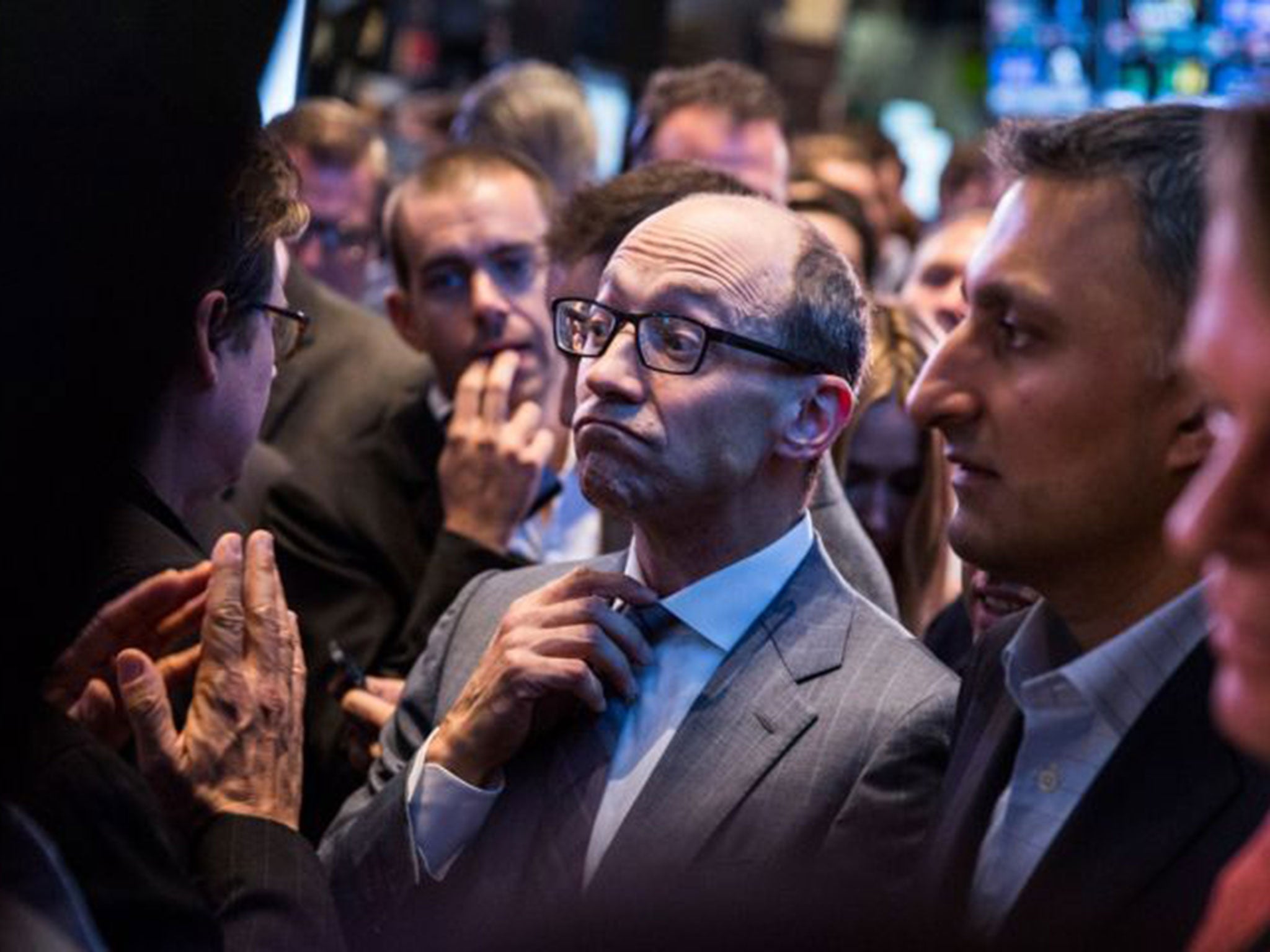 Investors were unhappy with Dick Costolo (centre), but industry analysts say his options were limited