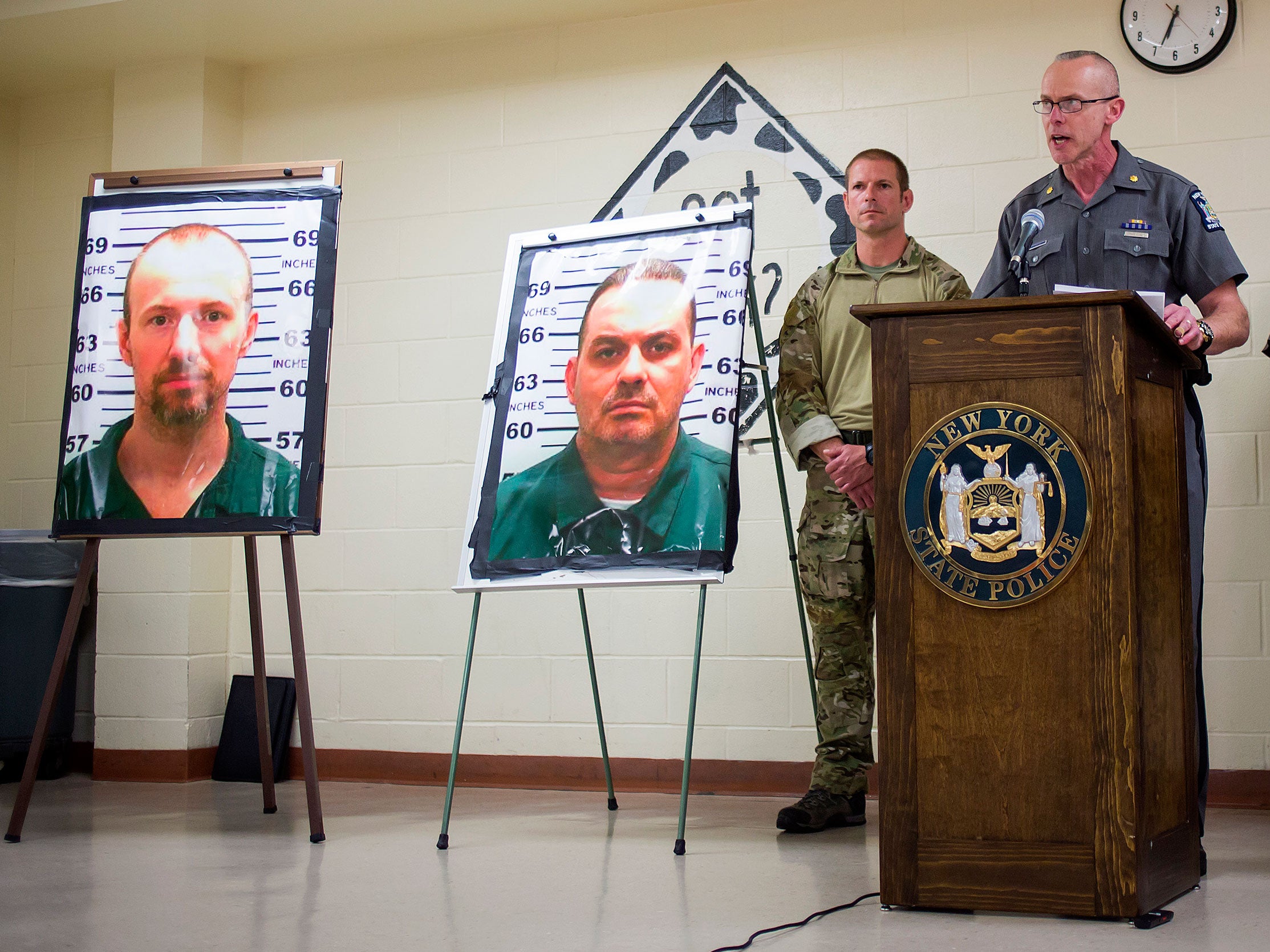 Major Charles Guess of the New York State Police speaks during a press conference after the escape of David Sweat and Richard Matt