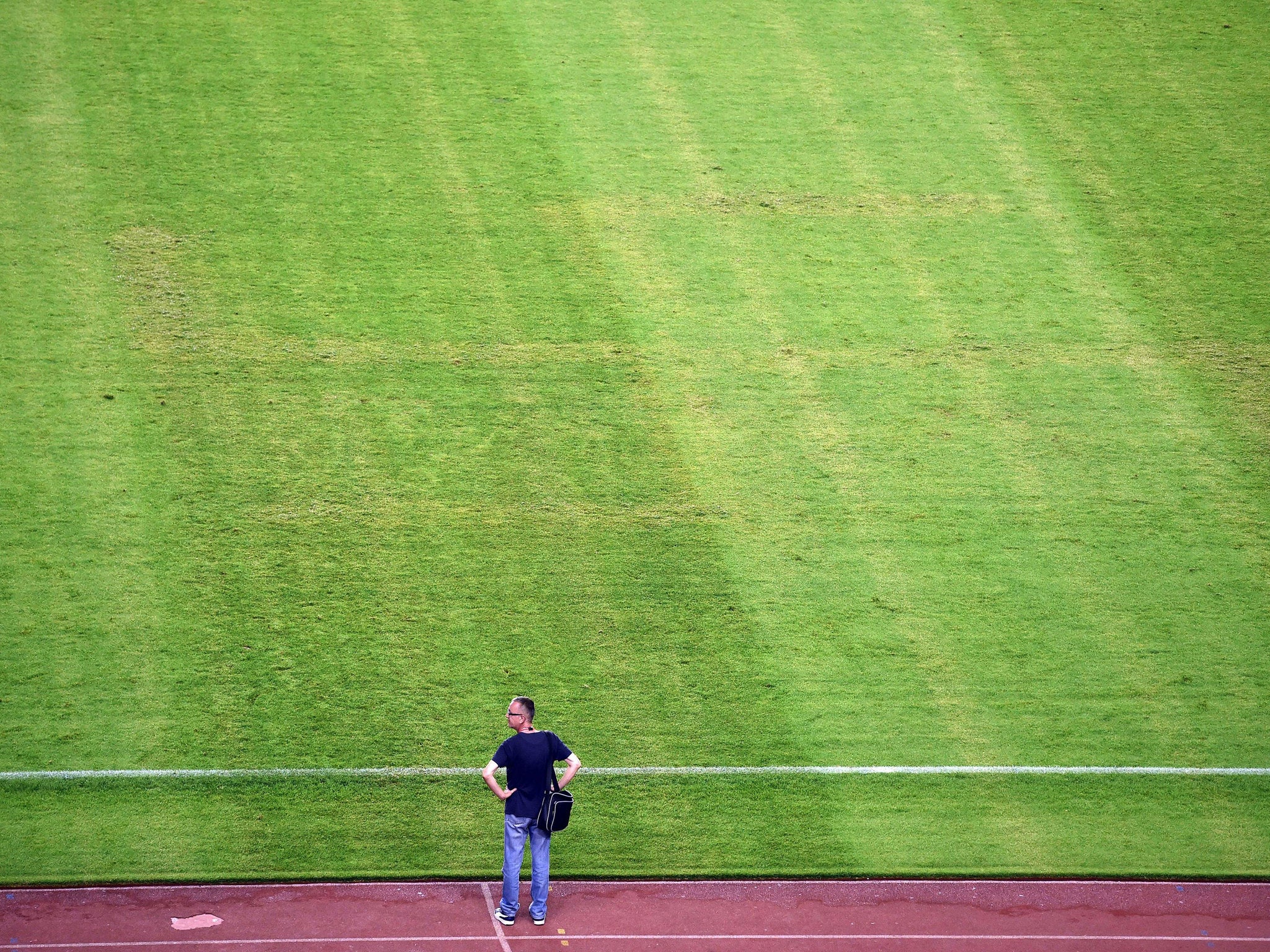 The symbol could clearly be seen in the mown grass during the match