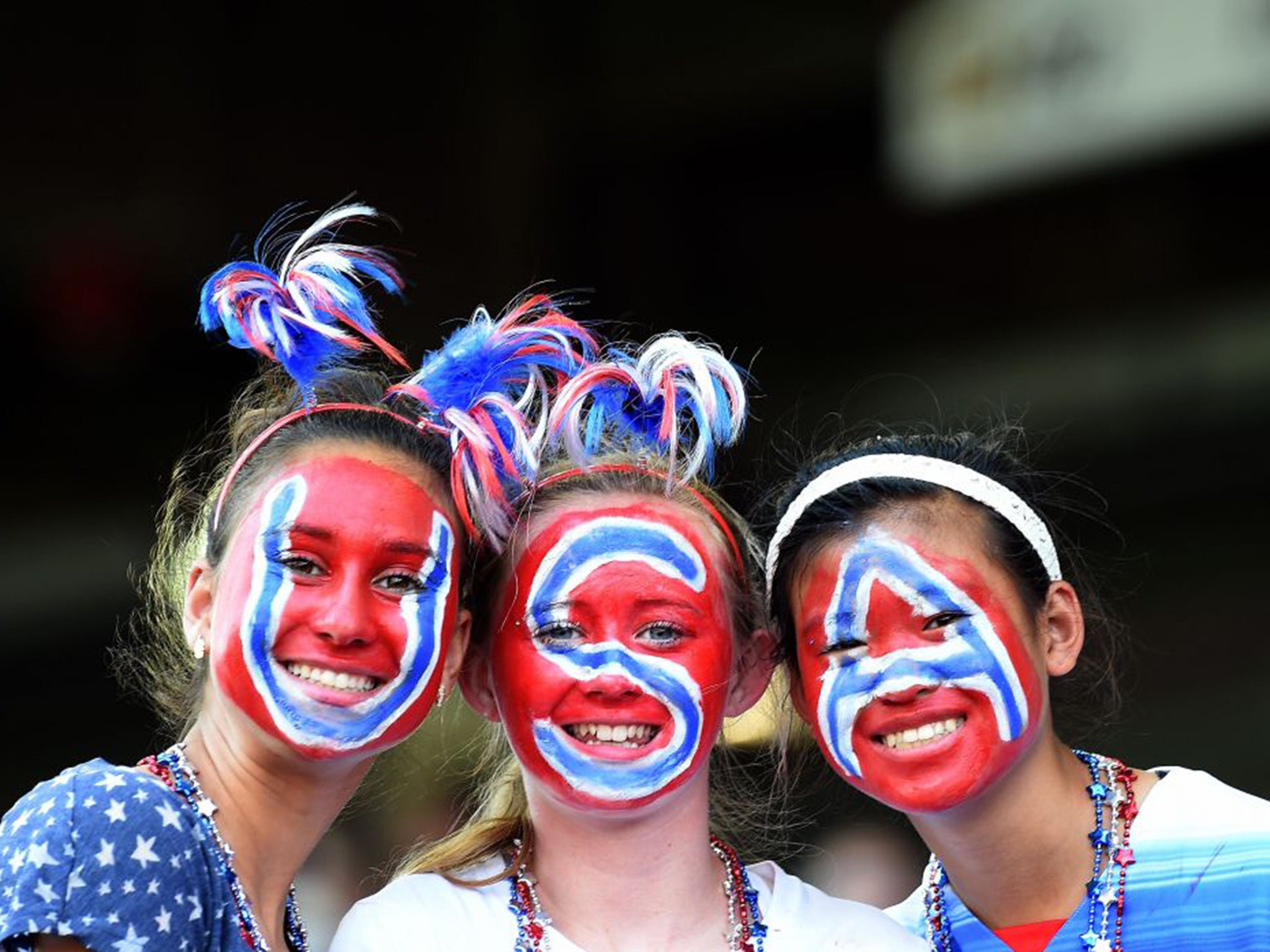 US fans at the match against Sweden