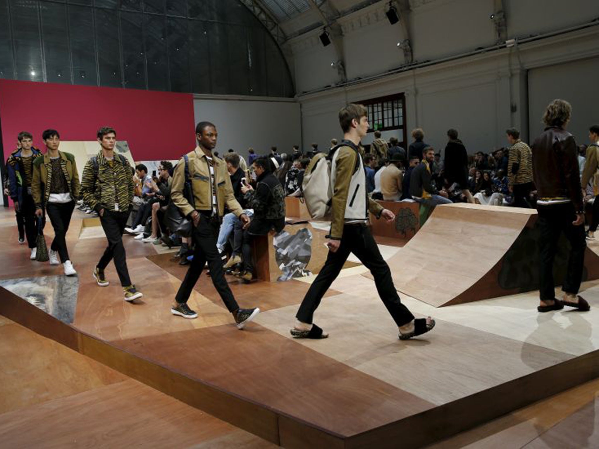 Coach’s creative director, Stuart Vevers, quotes Beach Boys remixed with hip-hop as a visual influence for his clothes