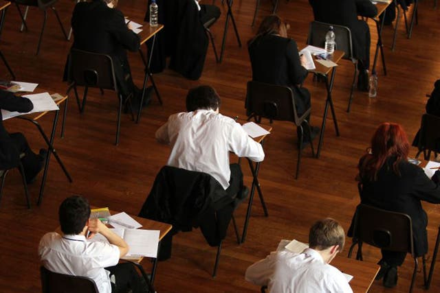 Pupils sit their A-level exams