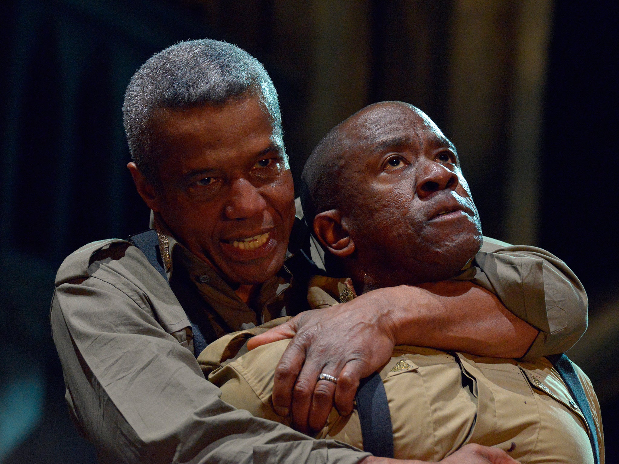 Hugh Quarshie and Lucian Msamati (front) in the new production of Othello