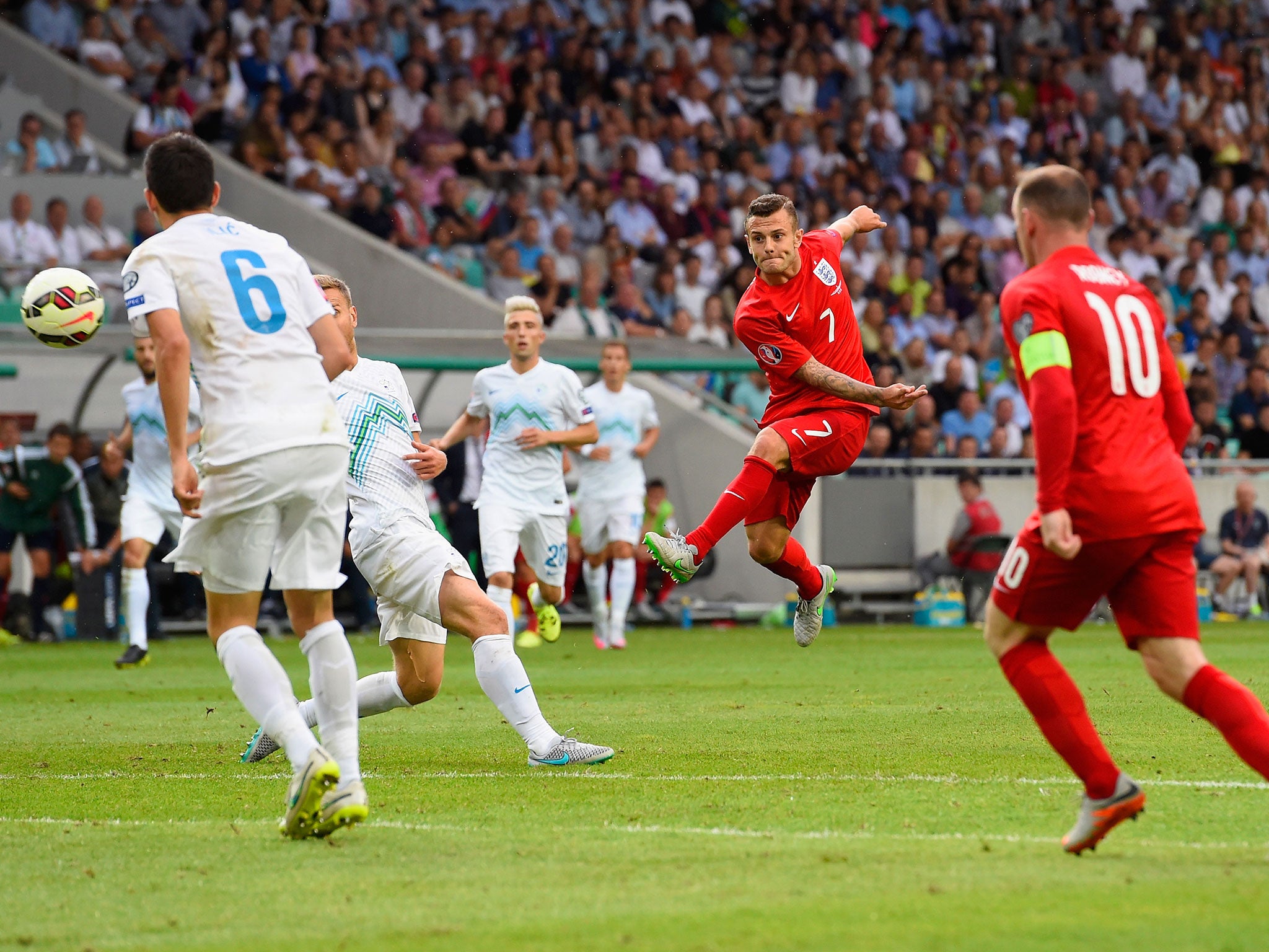 Wilshere scored two stunning goals for England