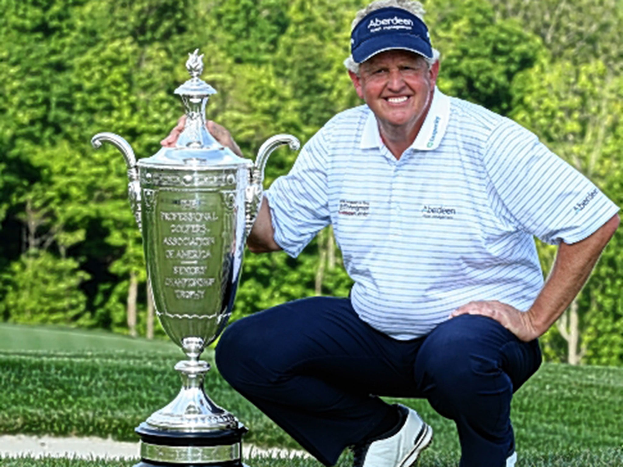 Montgomerie after retaining the Senior PGA Championship last month