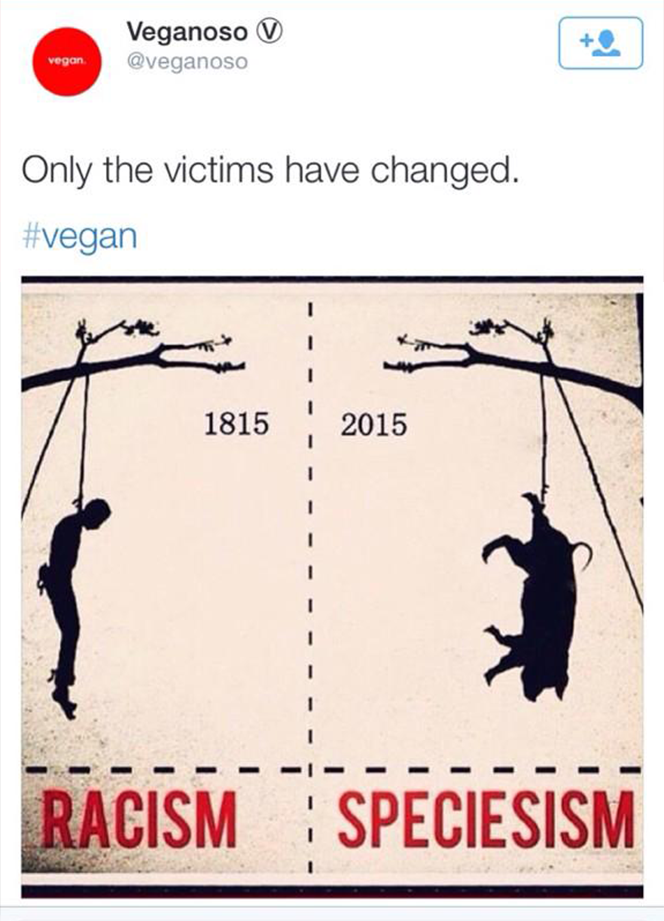 A tweet from a vegan activist Twitter account, which has since been deleted (Photo: Twitter)