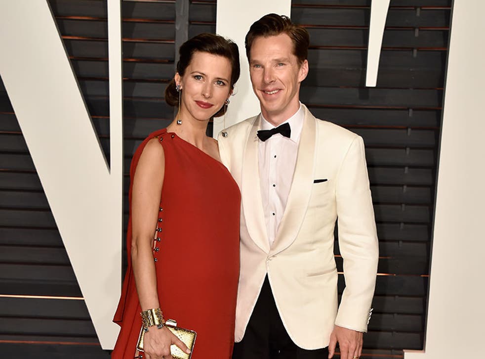 Benedict Cumberbatch and Sophie Hunter at the 2015 Vanity Fair Oscar Party in California