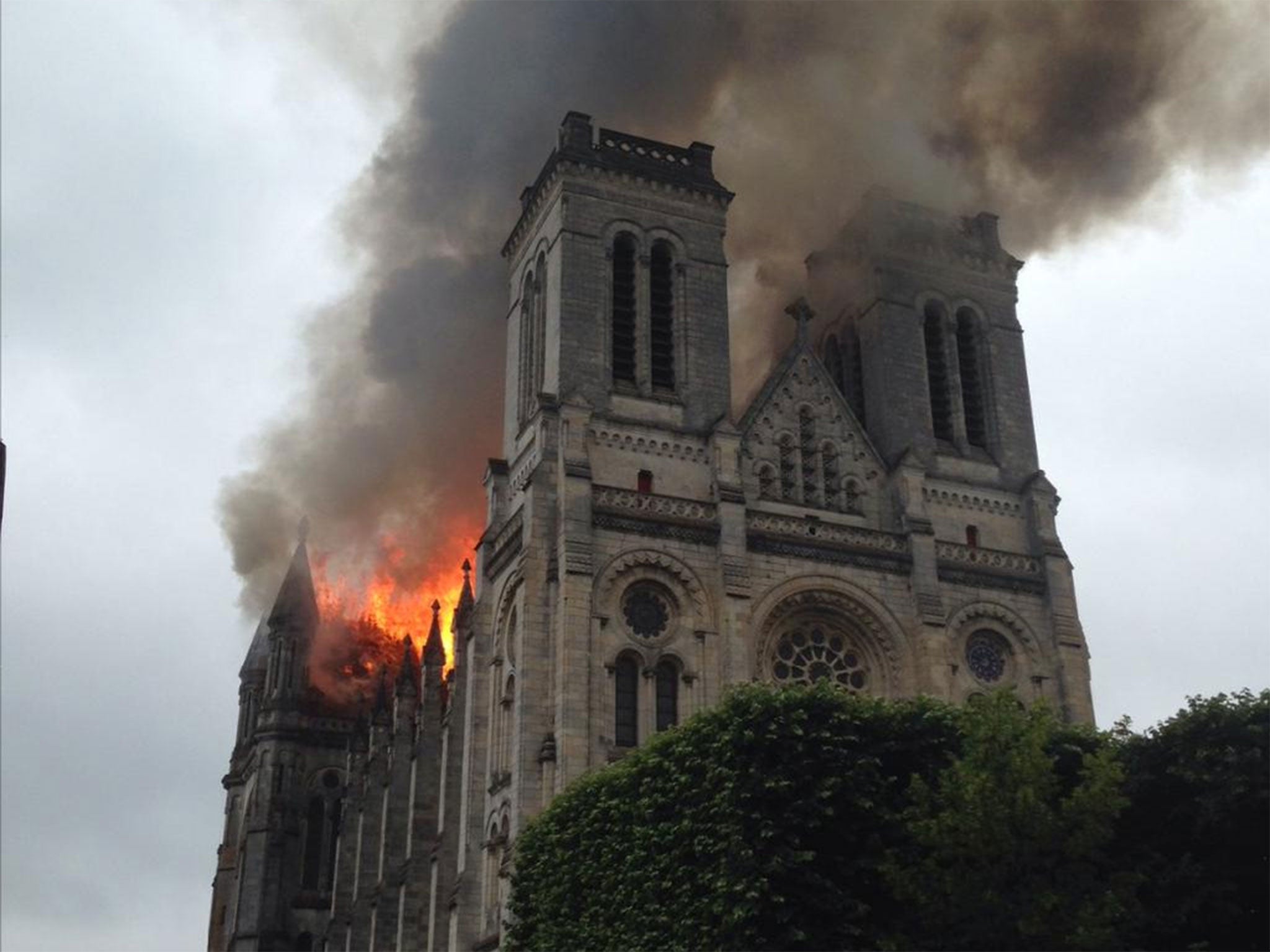 The fire at Basilique Saint Donatien is believed to have been started by two welders carrying out work