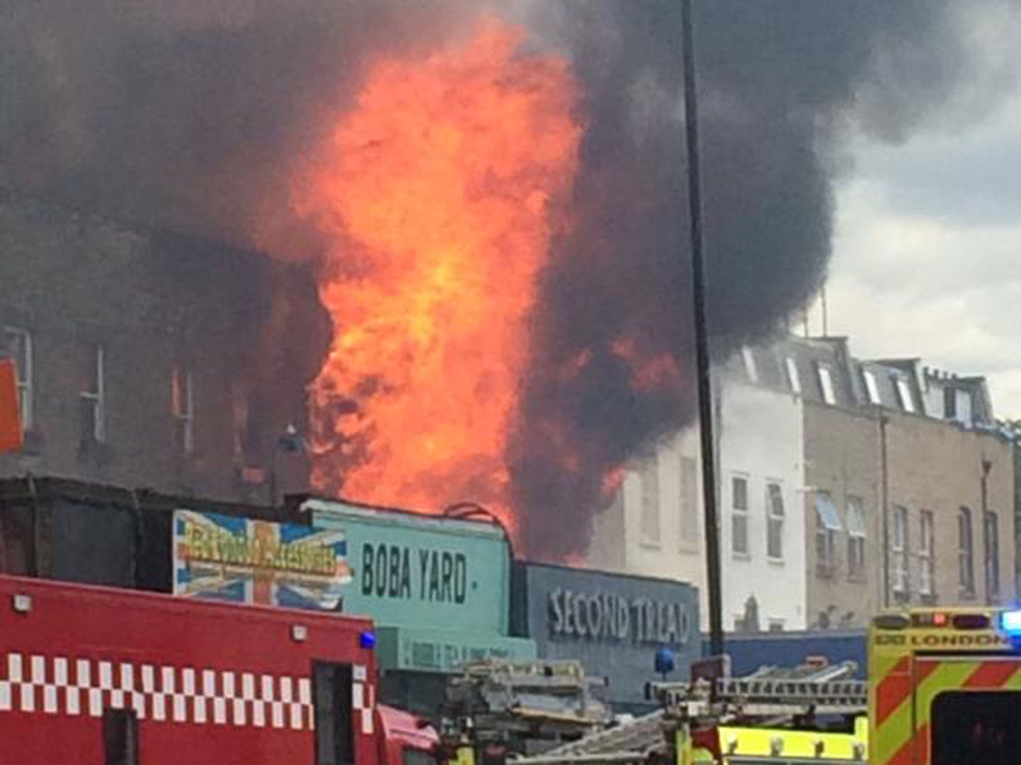 A fire which has broken out in Hackney, east London