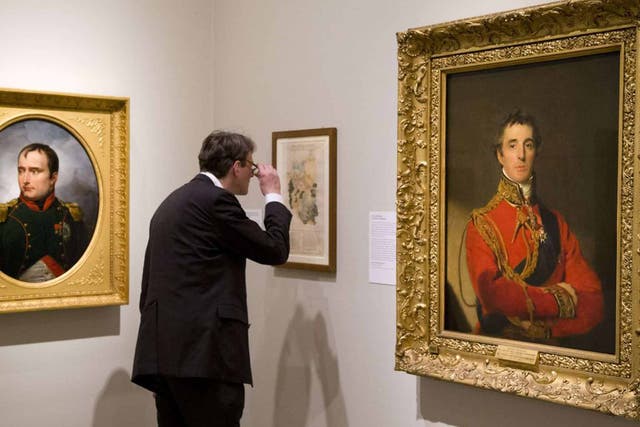 War lords: emperor and duke confront each other in London's National Portrait Gallery, but for Wellington (right) the real foe was reform