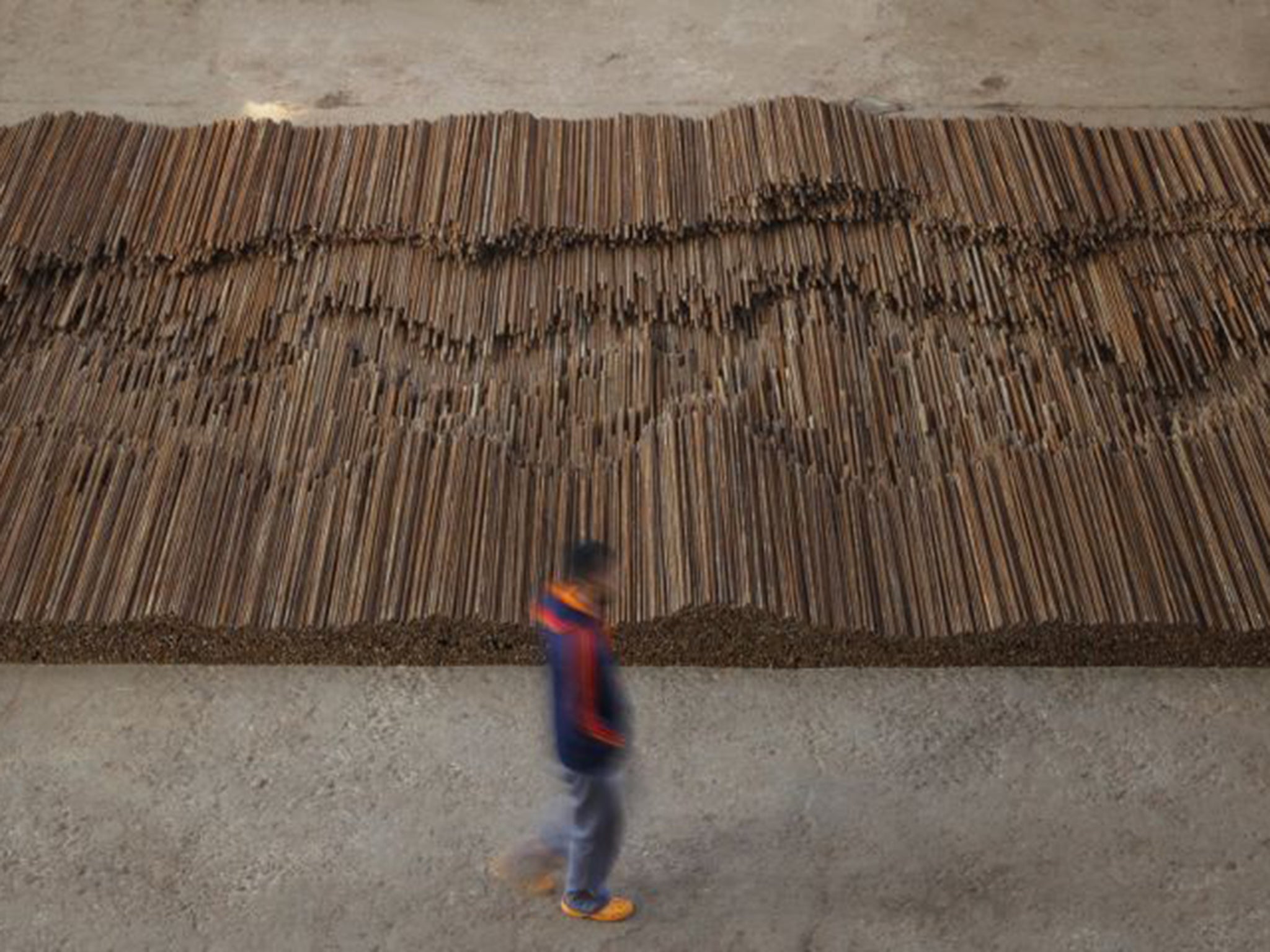 Ai Weiwei’s ‘Straight’ is made with the remnants of buildings damaged in an earthquake, weighing in at 150-tonnes