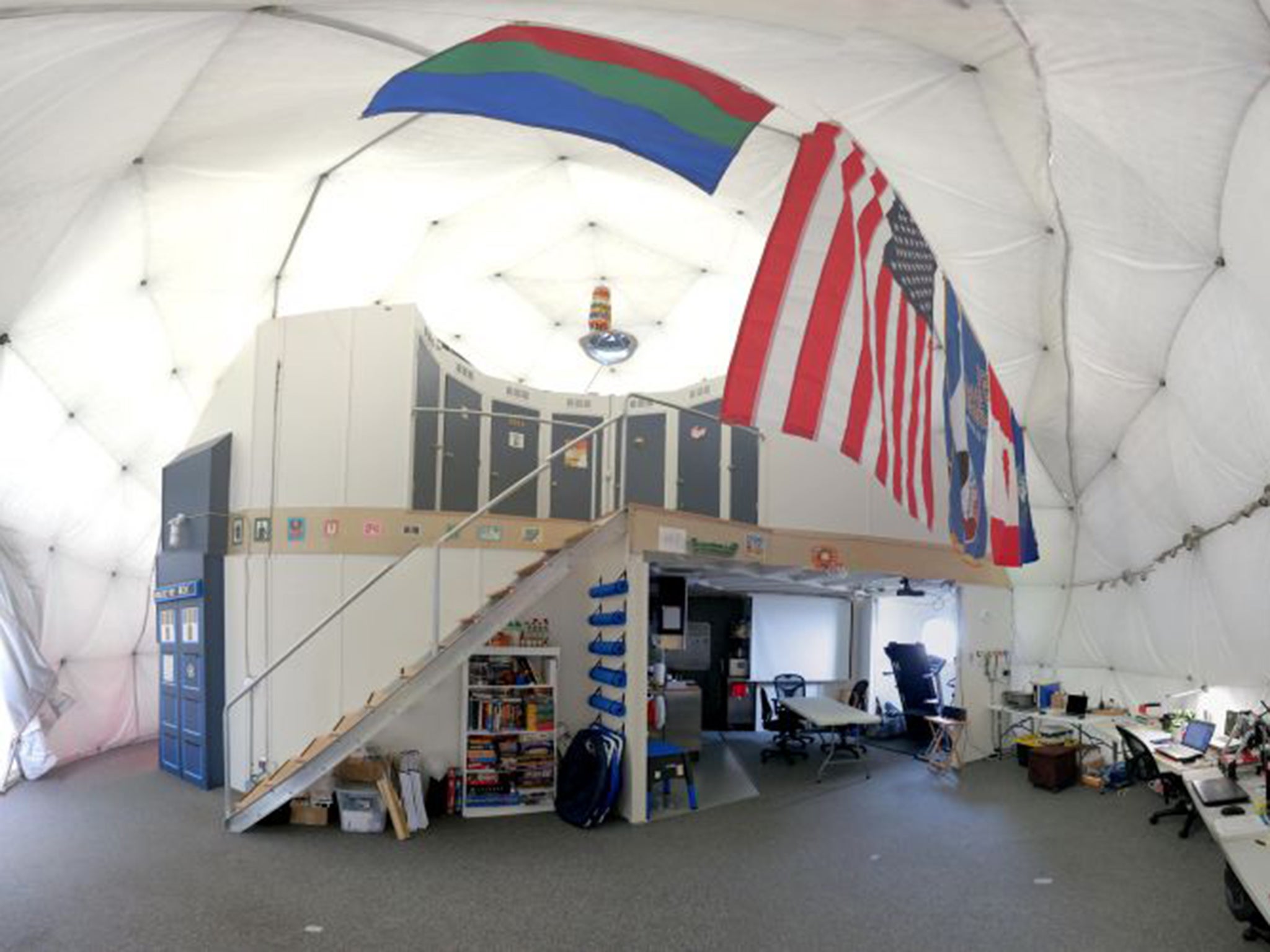 The interior of the dome, in which six scientists lived an isolated existence to simulate life on a mission to Mars