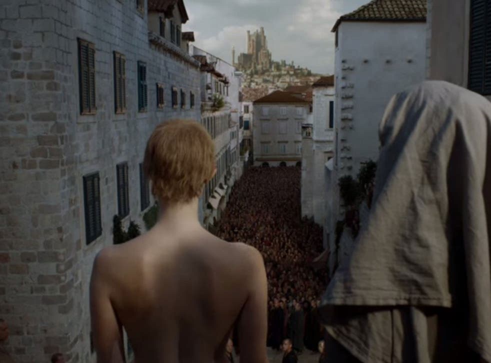 Cersei Lannister undergoes her Walk of Shame in Game of Thrones season five