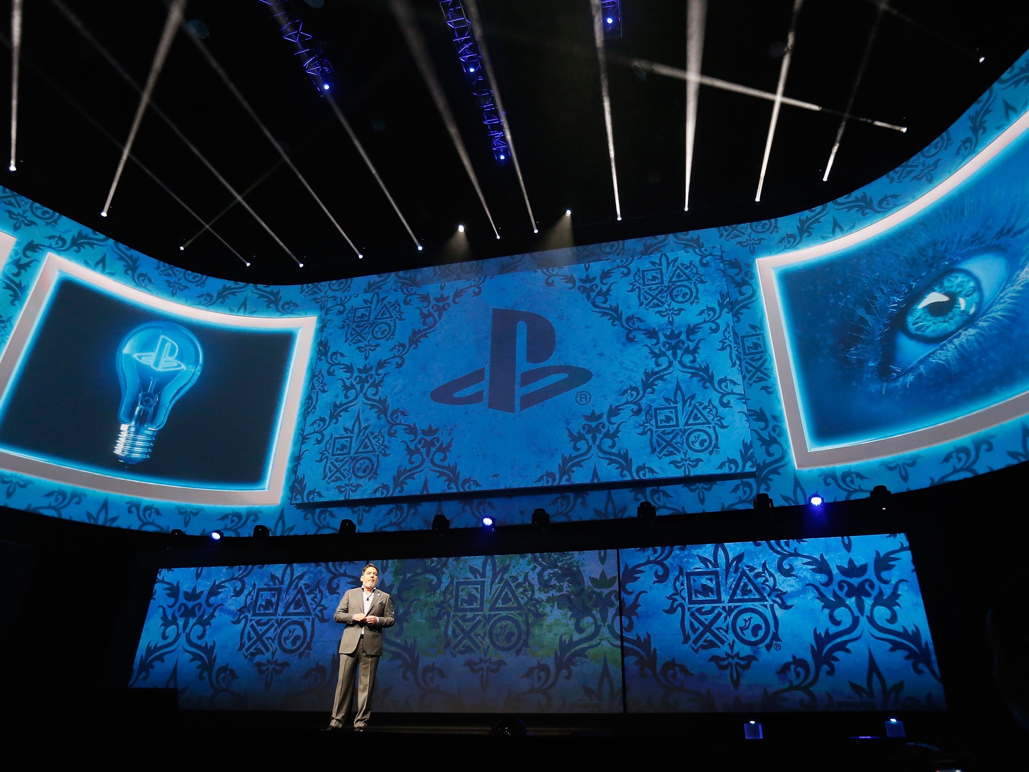 President and CEO at Sony Computer Entertainment America, Shawn Layden speaks during the Sony E3 press conference at the L.A. Memorial Sports Arena on June 15, 2015 in Los Angeles, California.